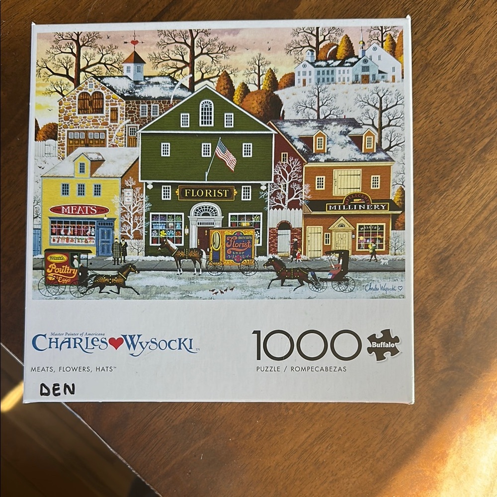 Charles Wysocki 1000-Piece Winter Village Puzzle - Green